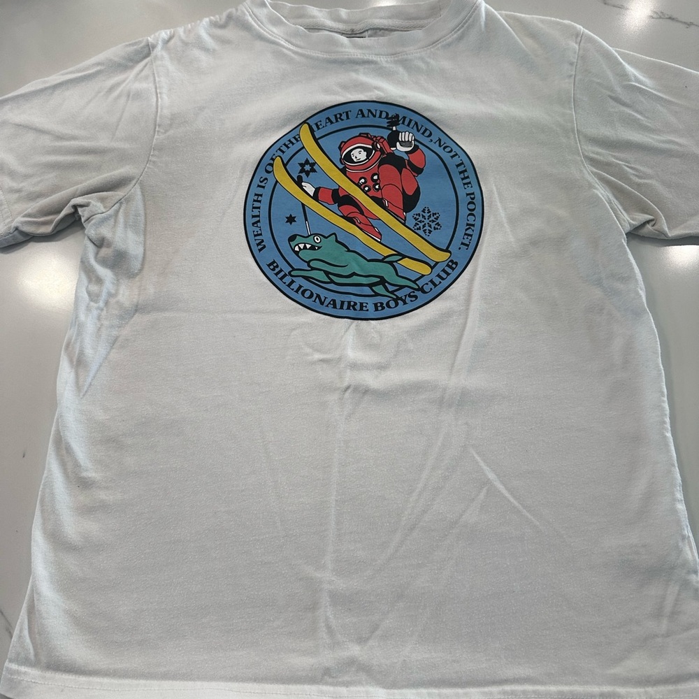 Billionaire Boys Club White Tee with Red and Blue Graphic